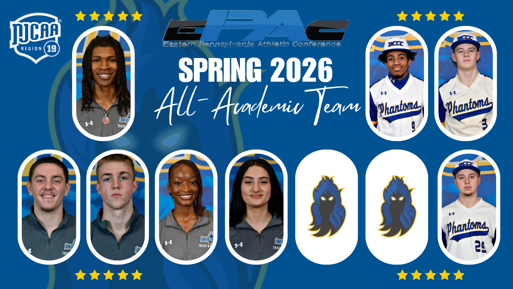 headshots of student-athletes named to EPAC spring 26 all-academic team